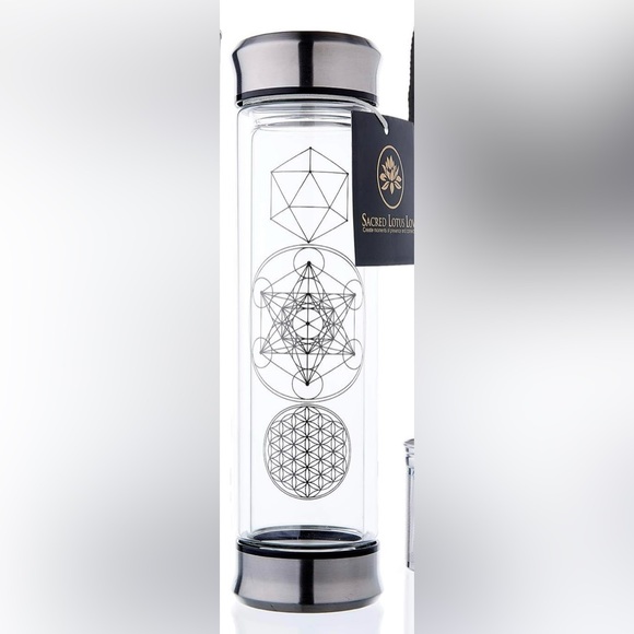 Sacred Lotus ♥️ Double-Walled Glass Tea Infuser  coffee,Smoothies Glass/Strainer - Picture 3 of 6